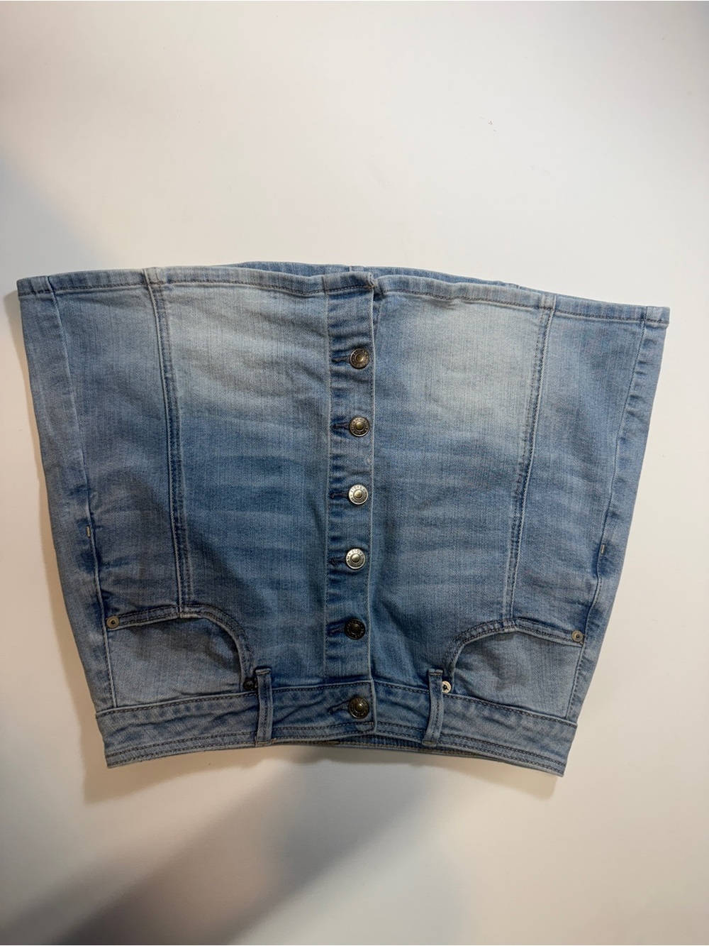 American Eagle Denim Button-Front Tube Jeans‎ Skirt - Light Blue